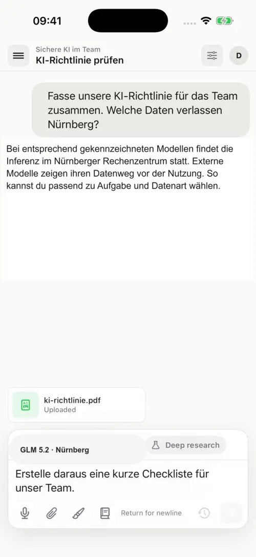 2342.ai chat in the iPhone app